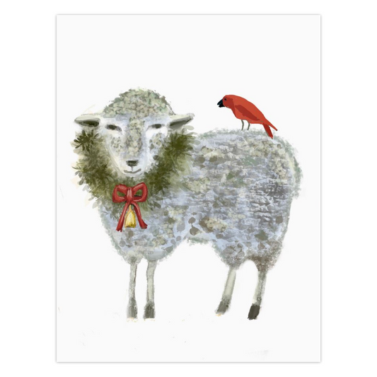 Christmas Sheep 10 Folded 4.5 x 5.5" Cards