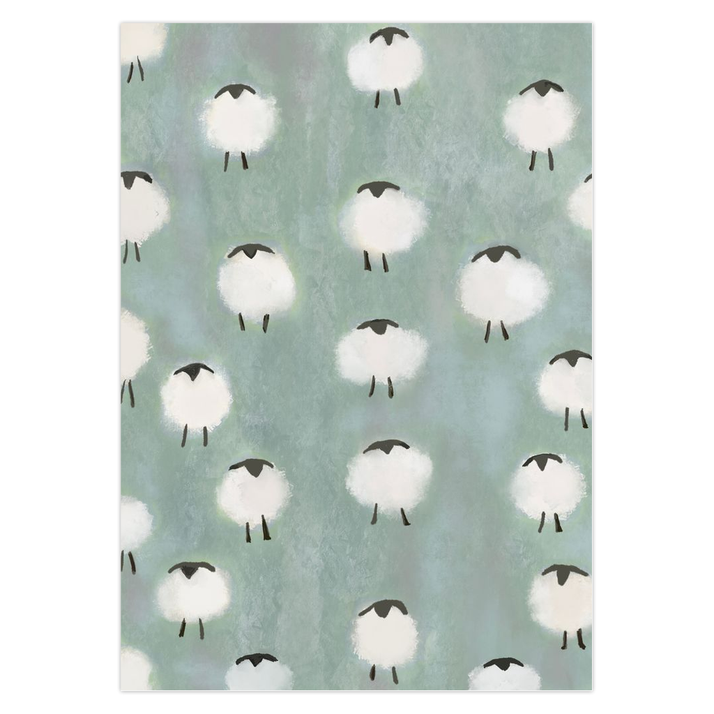 Flock of Sheep  folded cards - 2 sizes (set of 10)