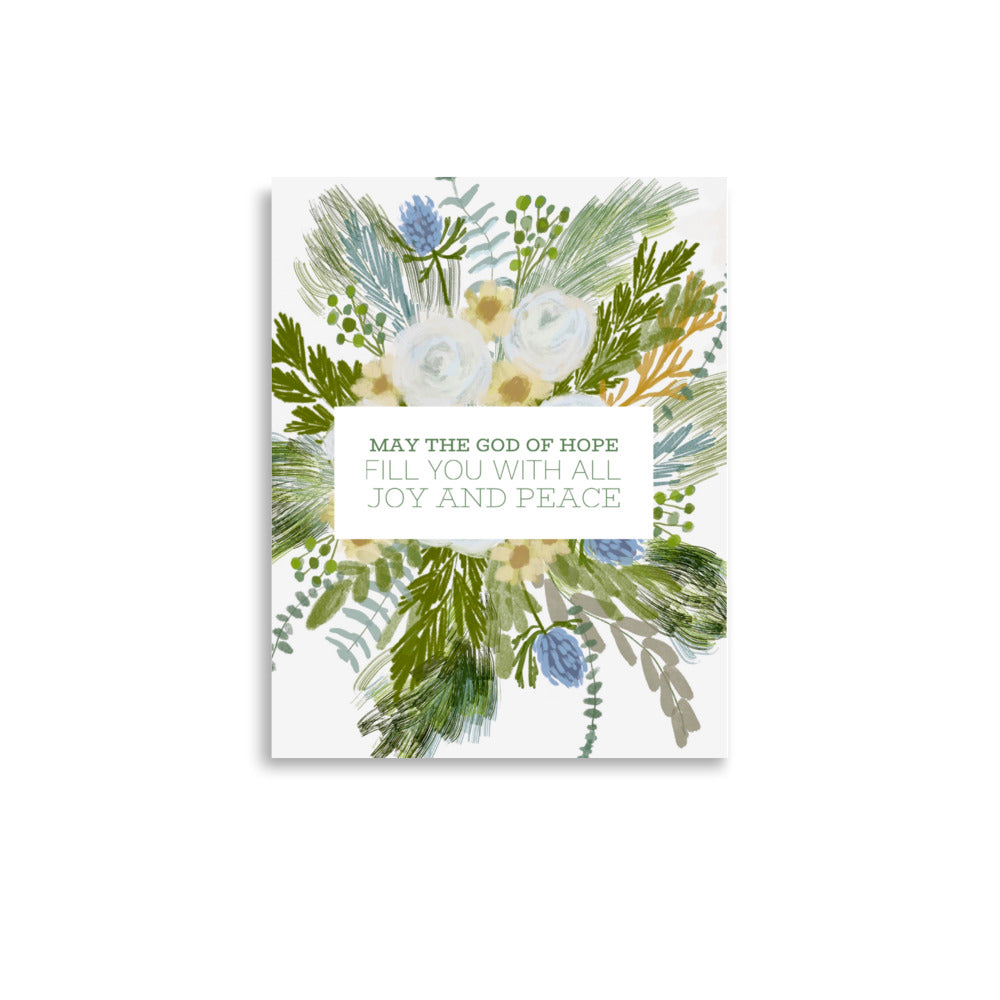 May the God of Peace Fill You floral print