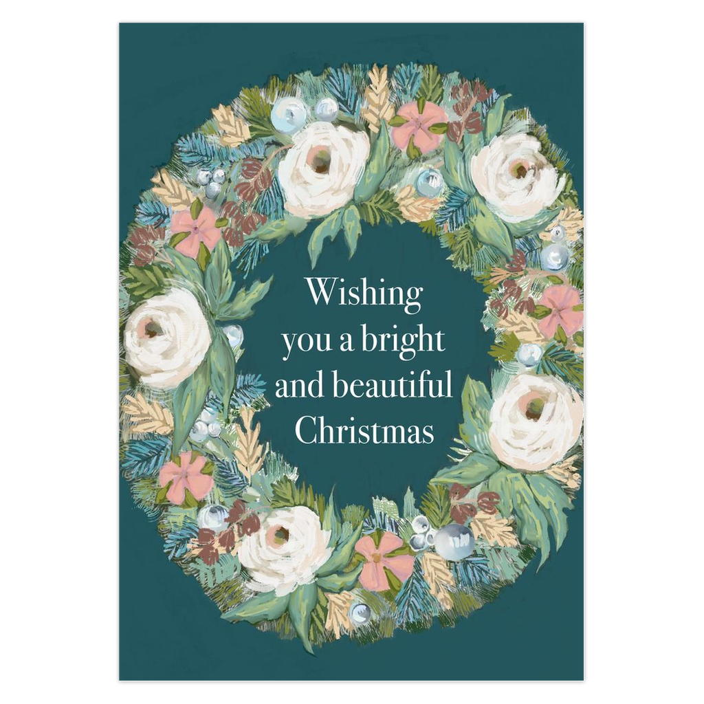 Bright & Beautiful folded Christmas card set (10)