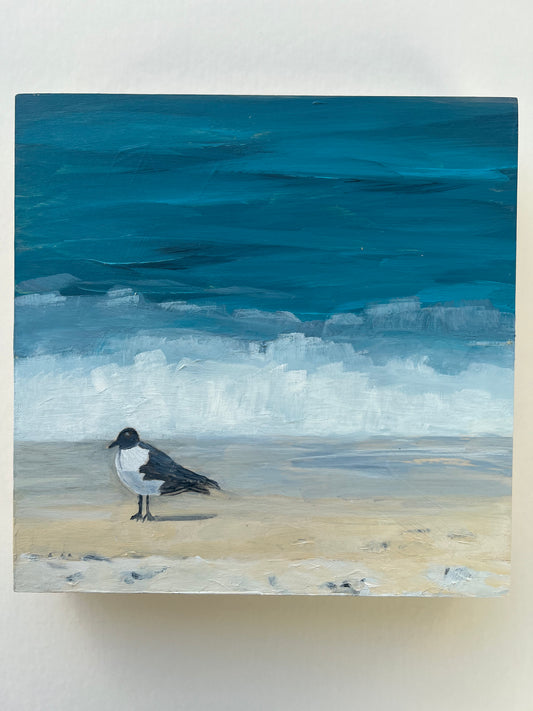Walking on Sunshine original coastal beach bird painting