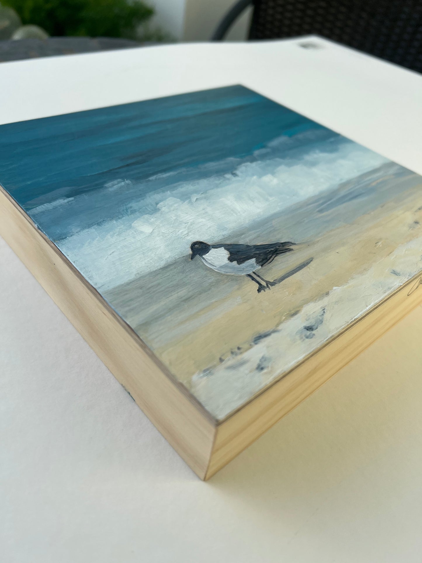 Walking on Sunshine original coastal beach bird painting