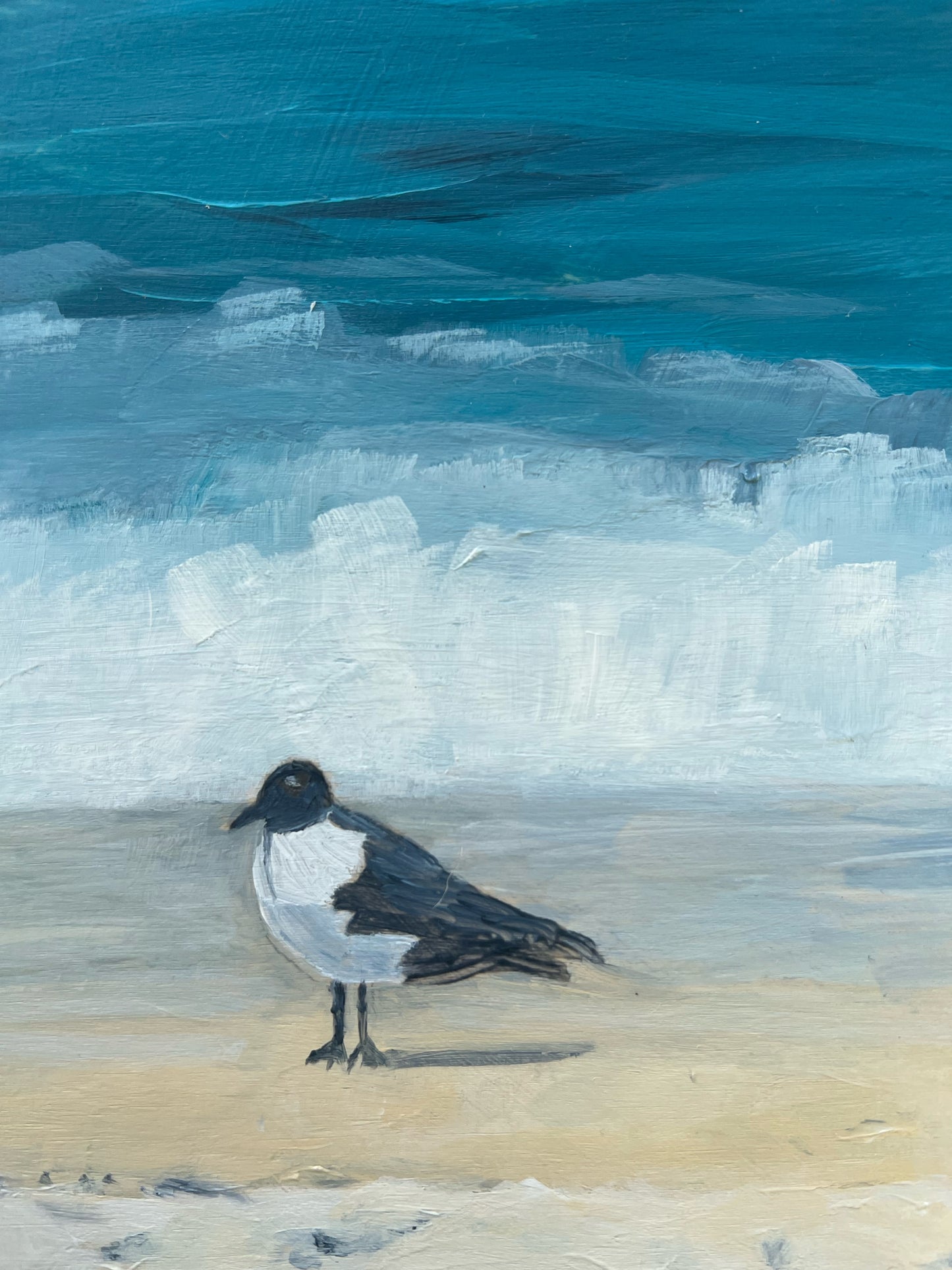 Walking on Sunshine original coastal beach bird painting