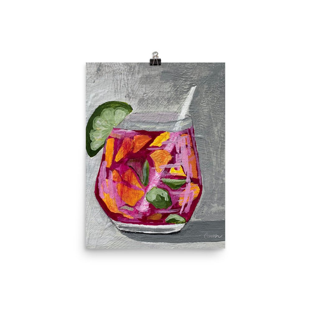 "It's 4:00 Somewhere"  Cocktail drink print
